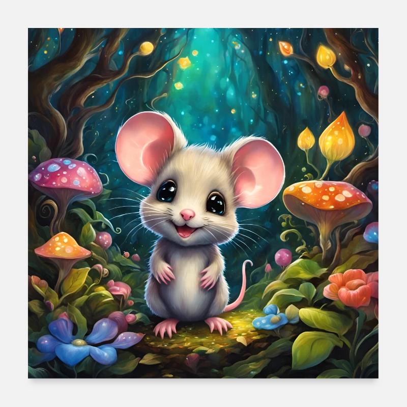 Une mignonne petite souris Poster 60 x 60 cm