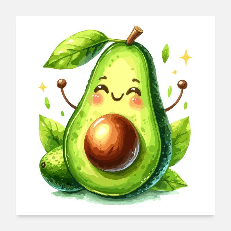 Avocado witzig positiv Optimismus Geschenk - Poster 60x60 cm - Weiß