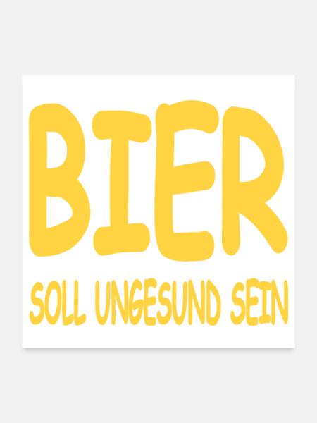 Bier - Poster 60x60 cm - Weiß - Vorne