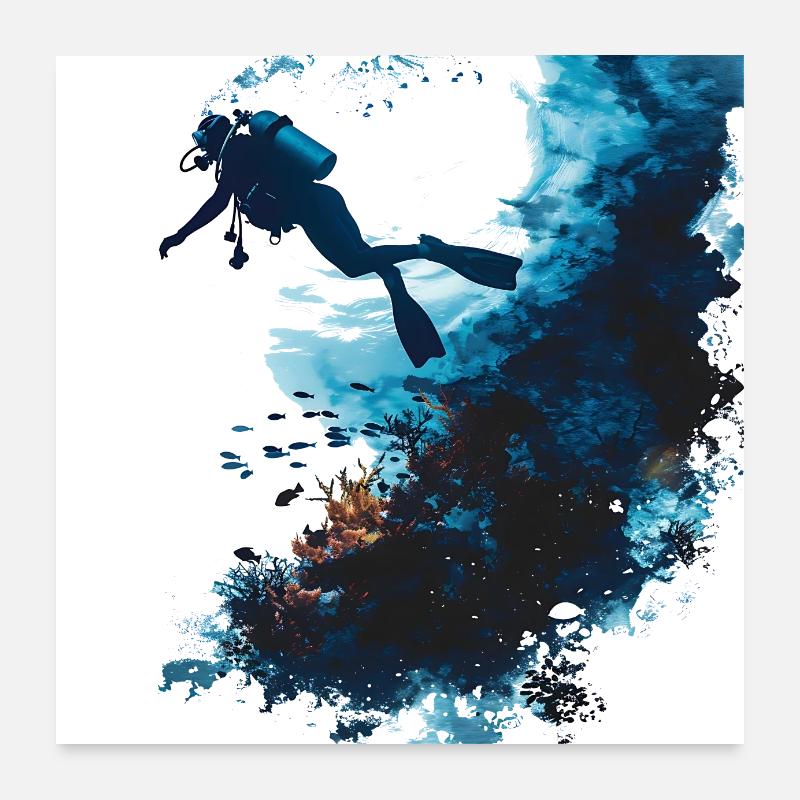 Tauchen, ein besonderes Abenteuer Poster 60x60 cm