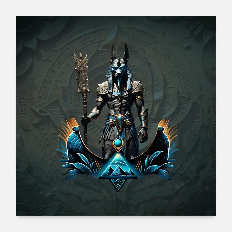 Anubis, der Gott der Toten. Poster 60x60 cm