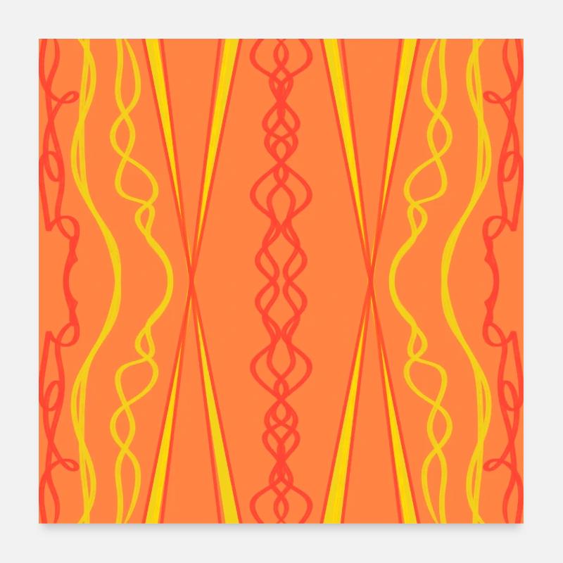 Motif géométrique orange et jaune Poster 60 x 60 cm