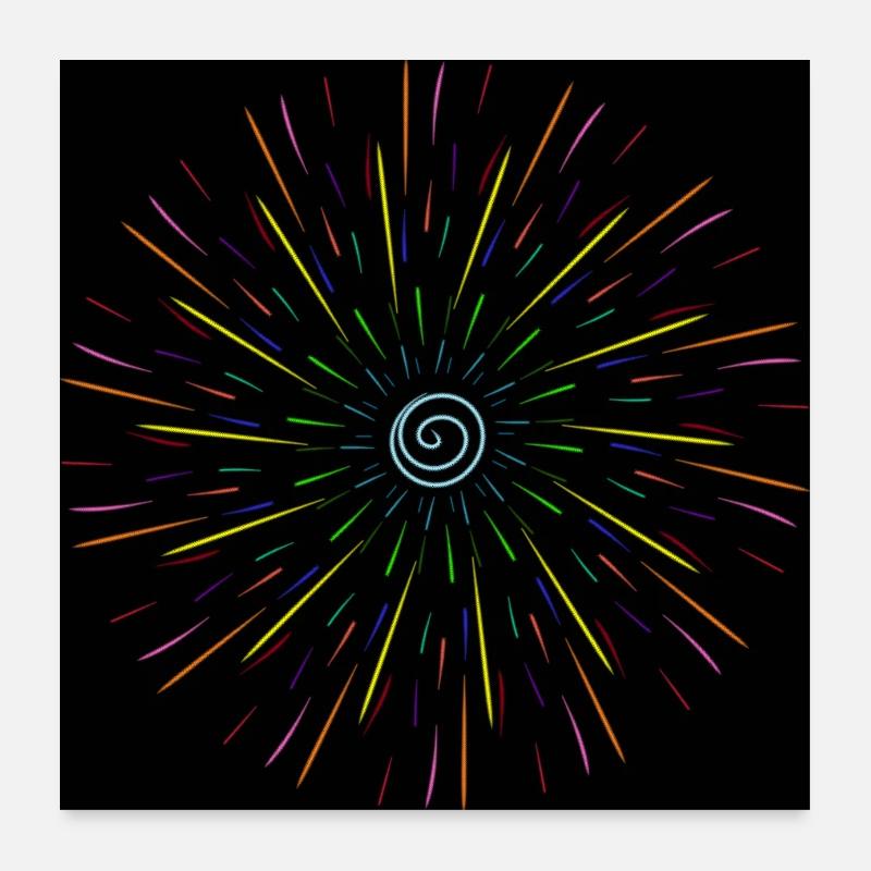 Regenbogen Abstrakter Stern Poster 60x60 cm