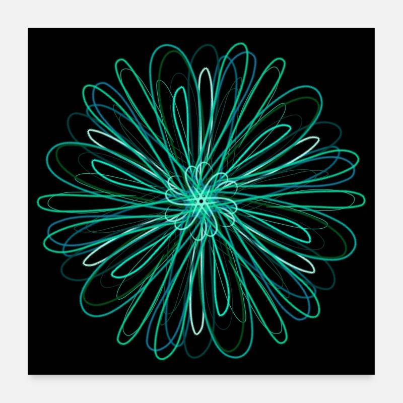Teal geometric star Poster 24" x 24" (60x60 cm)