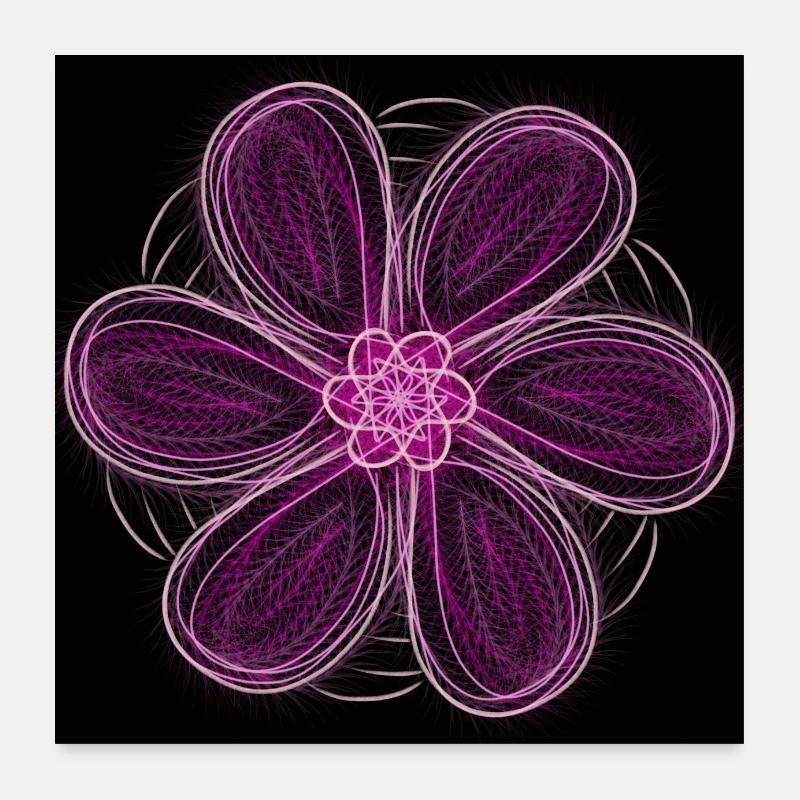 Geometrische Blume in Rosa Poster 60x60 cm