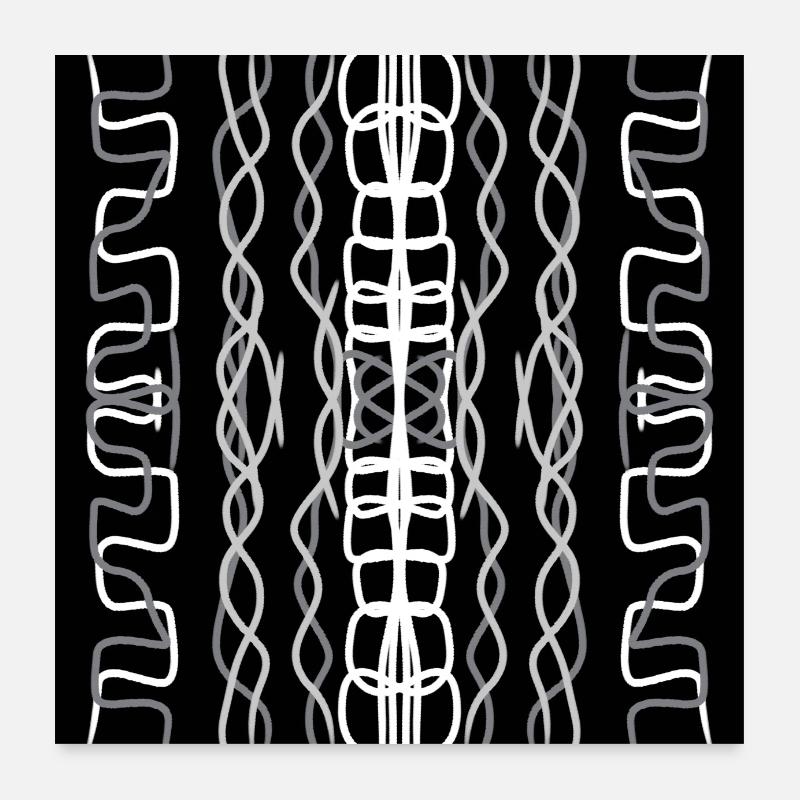 Abstract white,grey and black design Poster 24" x 24" (60x60 cm)