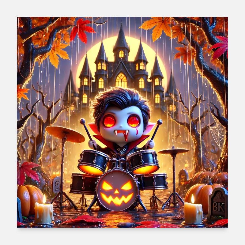 Vampir Halloween Schläger Poster 60x60 cm