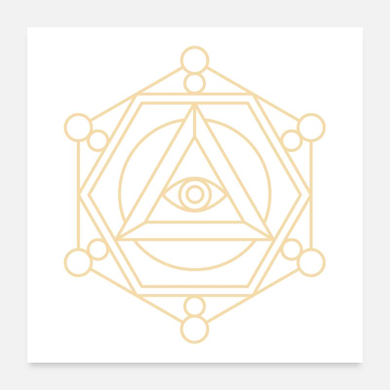 Hellig geometri, mandala, geometriske figurer Poster 60x60 cm