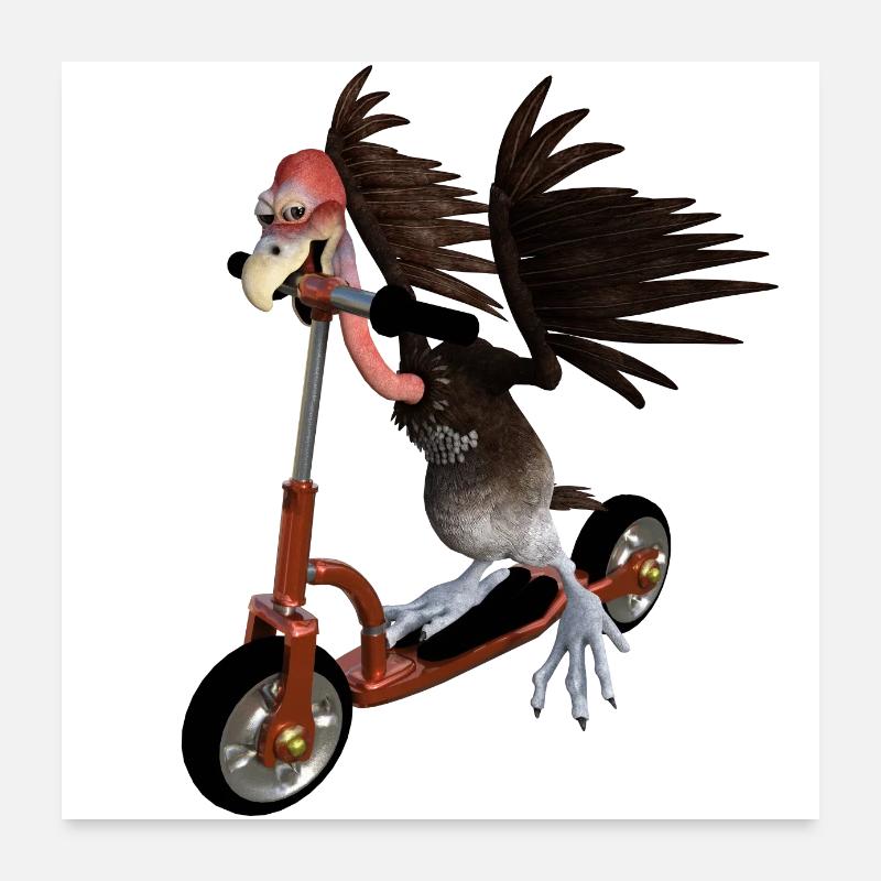 Vautour en scooter Poster 60 x 60 cm