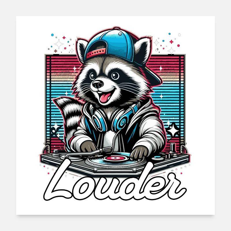 Wachbär DJ DJane Lauter Geschenk Poster 60x60 cm