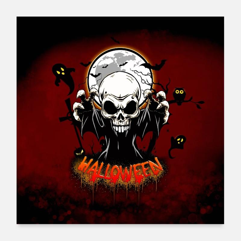 Skull with sharp teeth Poster 24" x 24" (60x60 cm)