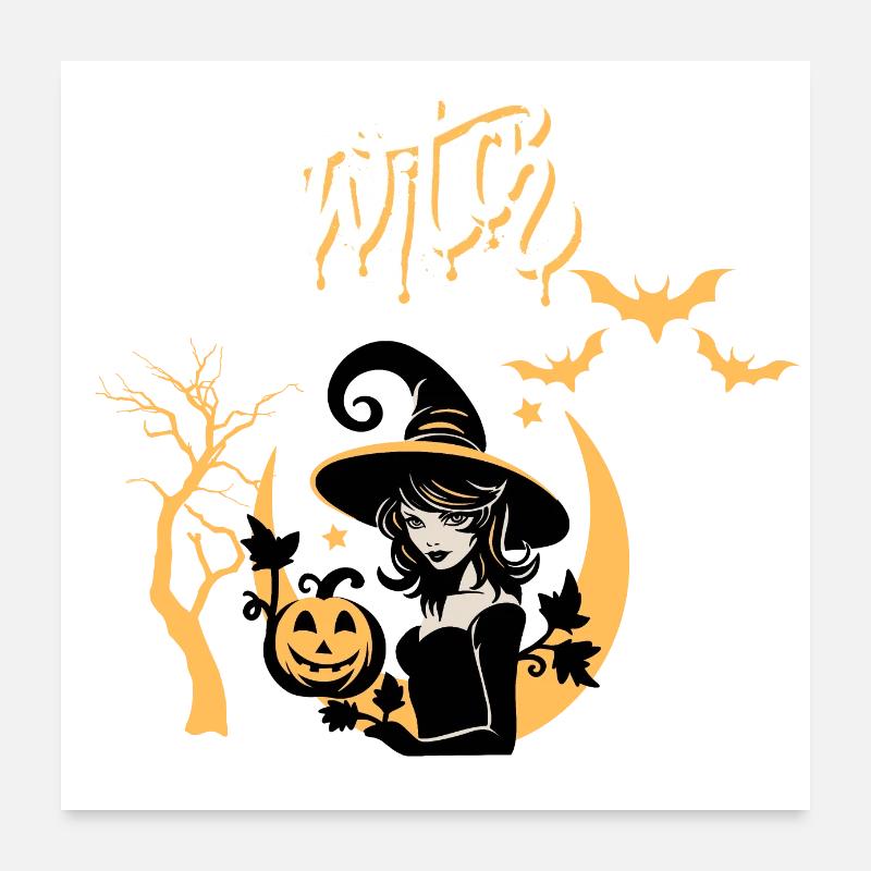 Sorcière d’Halloween Poster 60 x 60 cm