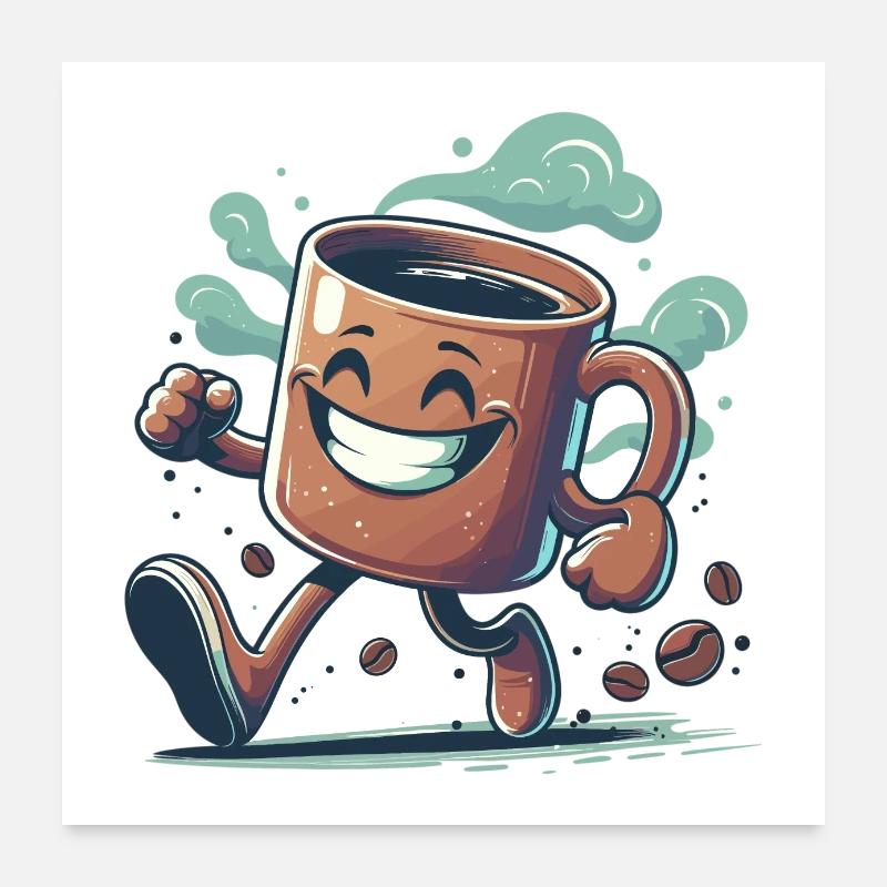 Gute Laune Kaffee Tasse Geschenk Poster 60x60 cm