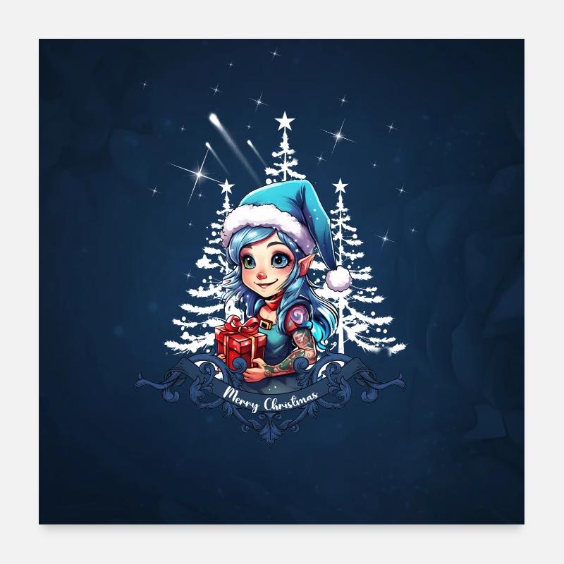 Fröhlicher Elf Poster 60x60 cm