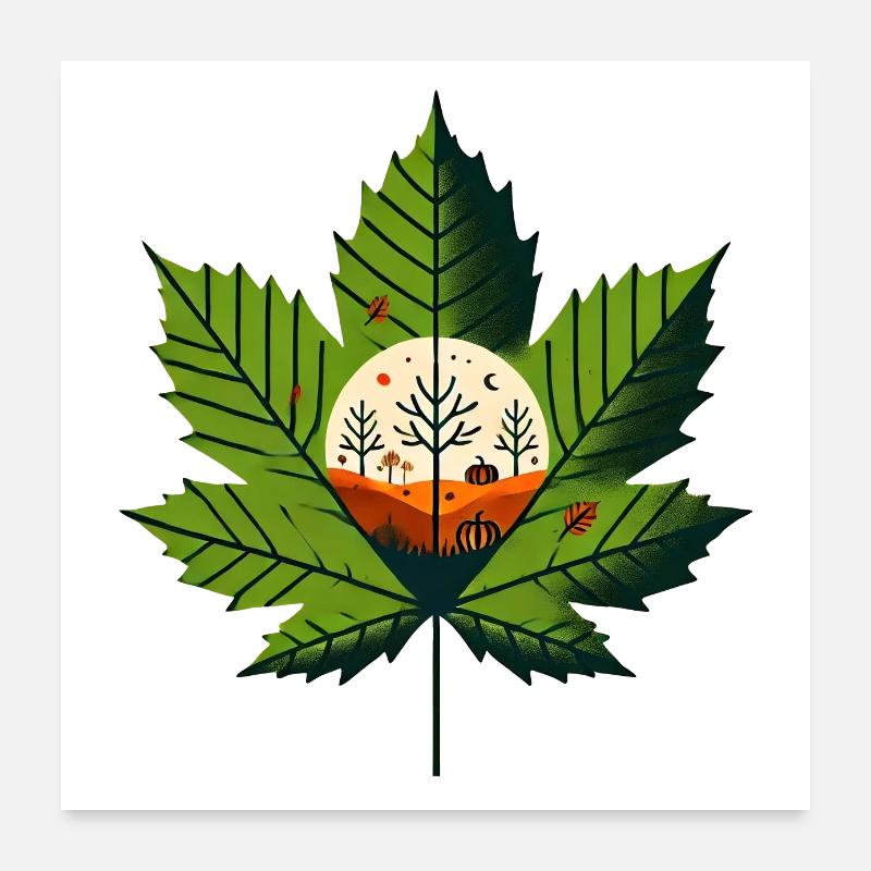 Kastanienblatt Poster 60x60 cm