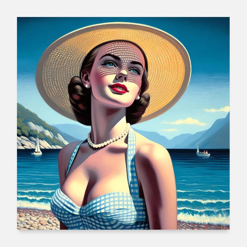 Le modèle au bord du lac Poster 60 x 60 cm