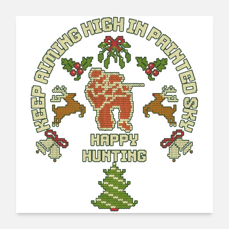 Continuez à viser haut dans le ciel peint, citation de paintball Poster 60 x 60 cm