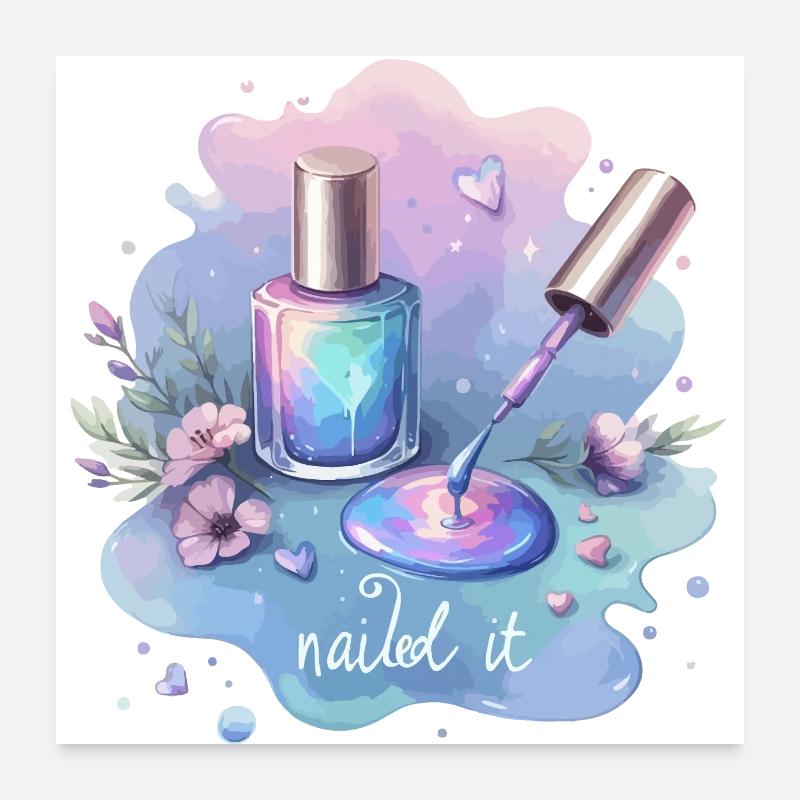 Nailed it Nail Polish Nail Salon Poster 24" x 24" (60x60 cm)