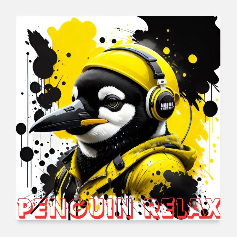 Relaxed Penguin Poster 24" x 24" (60x60 cm)