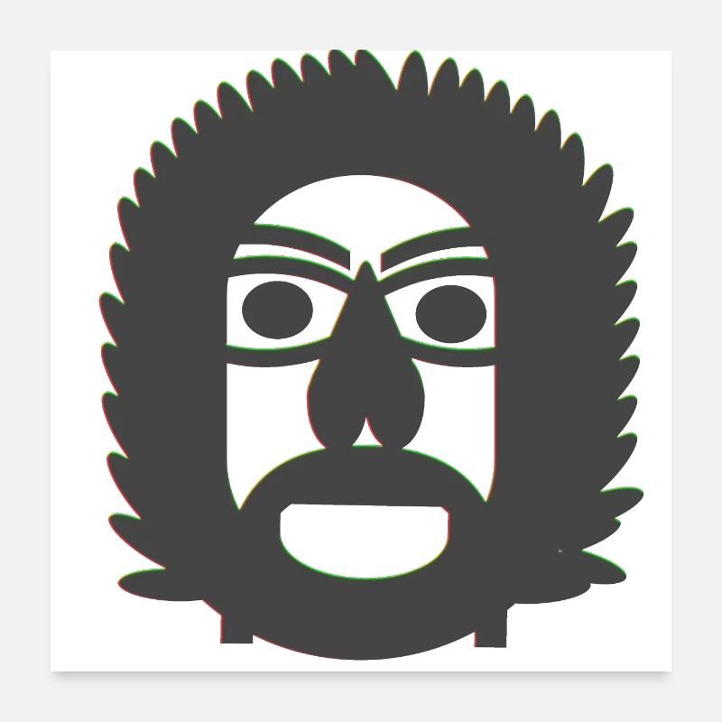 Gruff Man Poster 24" x 24" (60x60 cm)