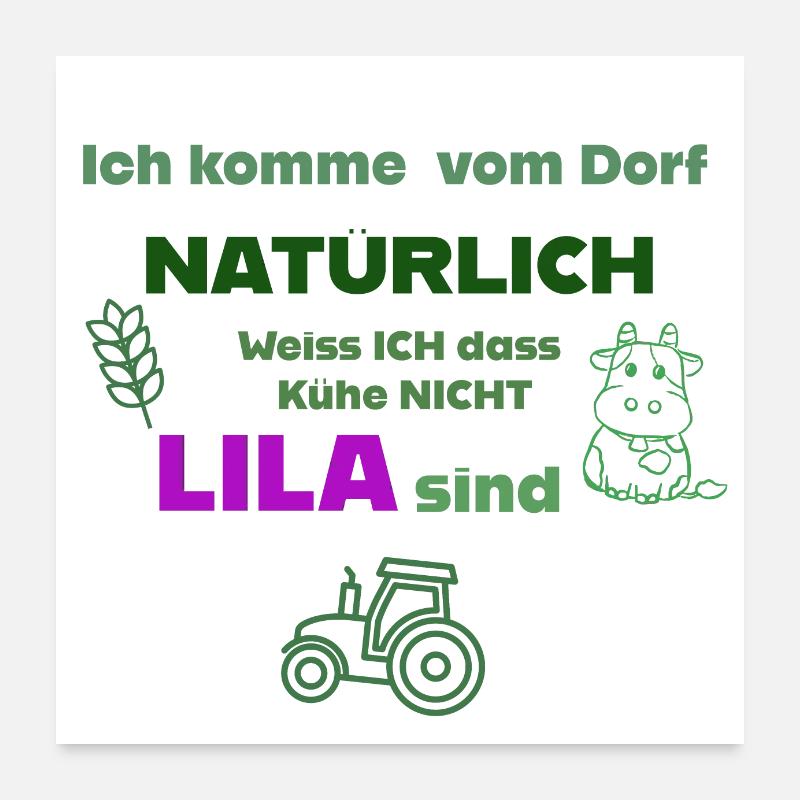 Ich bin ein Dorfkind Poster 60x60 cm