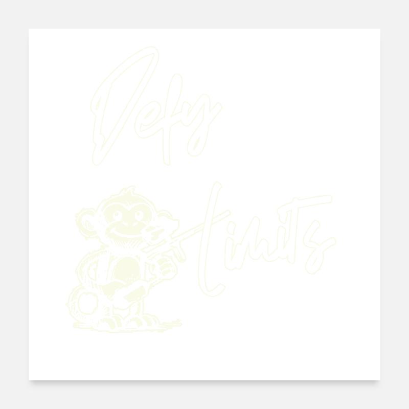 Defy limits white paintball monkey Poster 24" x 24" (60x60 cm)