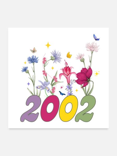 Year of birth 2000 wildflowers - Poster 24" x 24" (60x60 cm) - white - Front