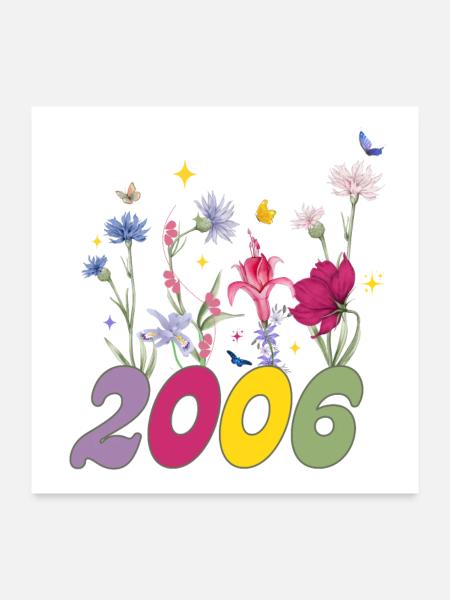 Year of birth 2006 wildflowers - Poster 24" x 24" (60x60 cm) - white - Front
