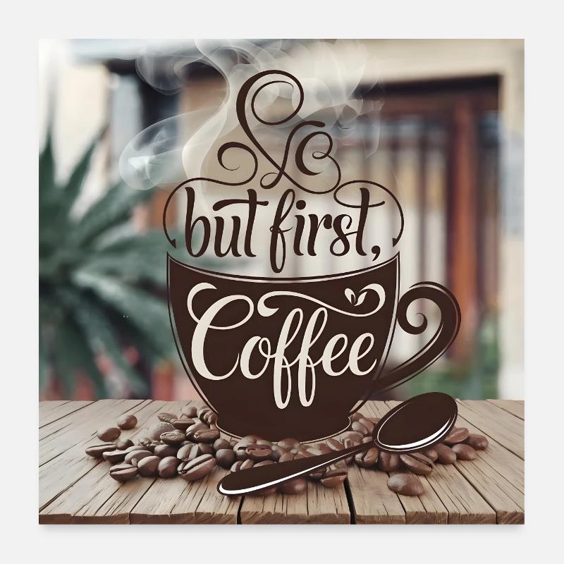 But first Coffee Poster 60x60 cm