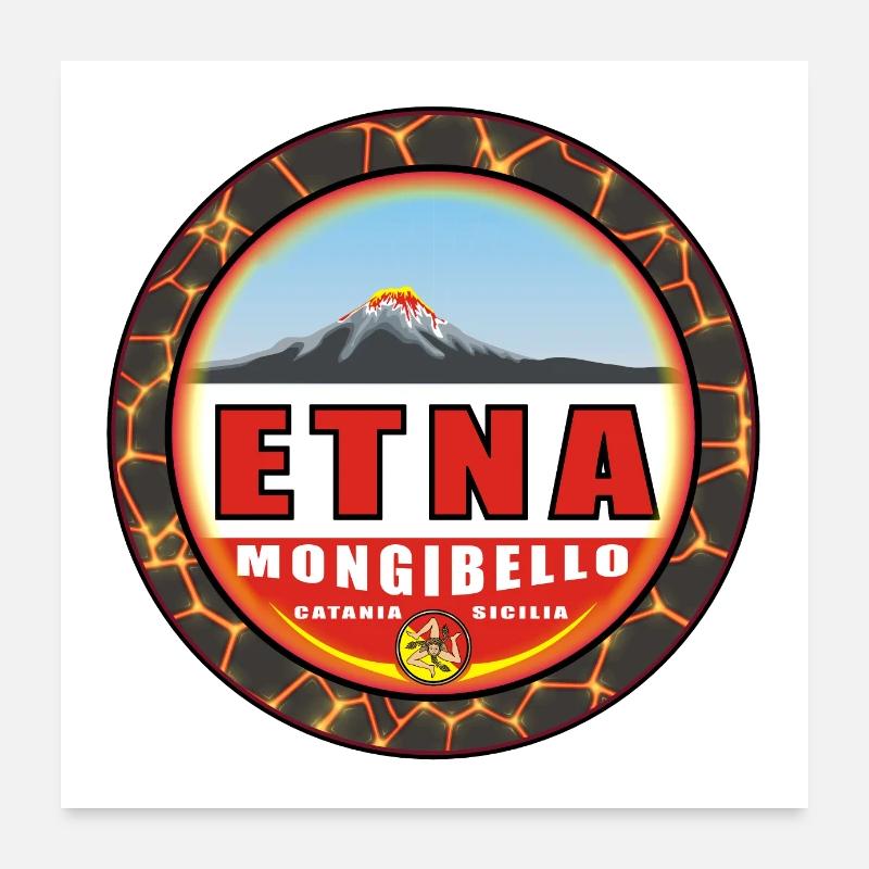 Etna Sicile Mongibello Catane Poster 60 x 60 cm