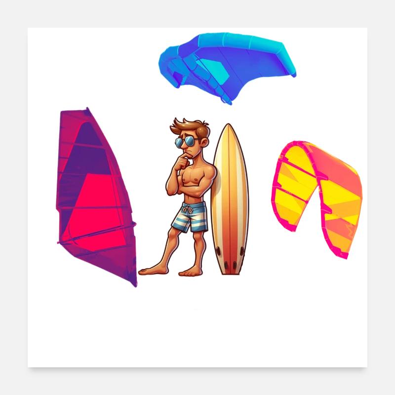 Make your choice wind kite wing transparent - Poster 60 x 60 cm - blanc