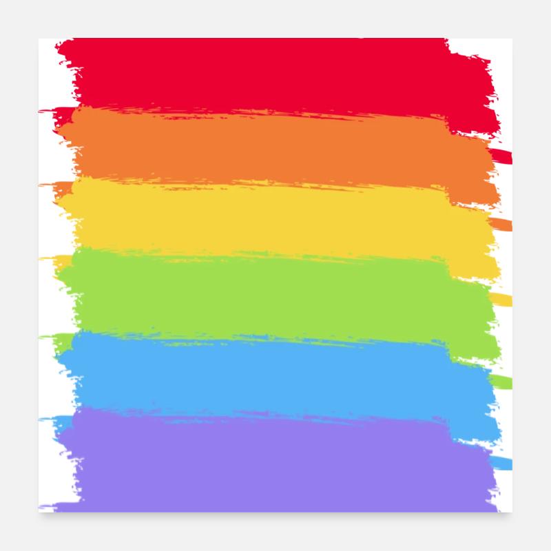 Rainbow Shirt - Poster 60x60 cm - Weiß