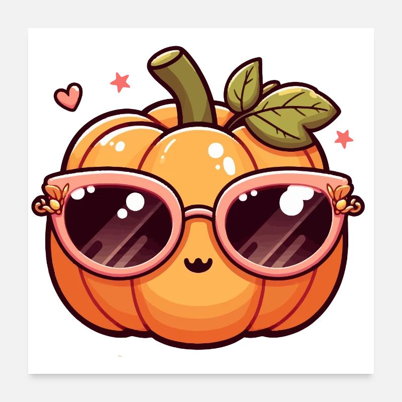 Mignone Citrouille a lunette Poster 60 x 60 cm