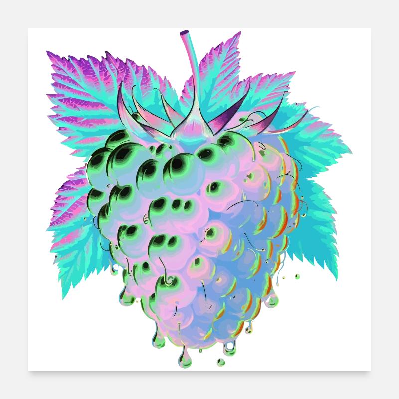 Flüssige psychedelische Himbeere Poster 60x60 cm