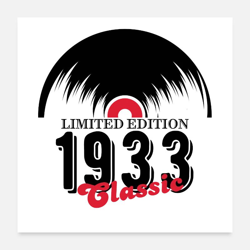 Limitierte Auflage 1933 Klassisches Vinyl Poster 60x60 cm
