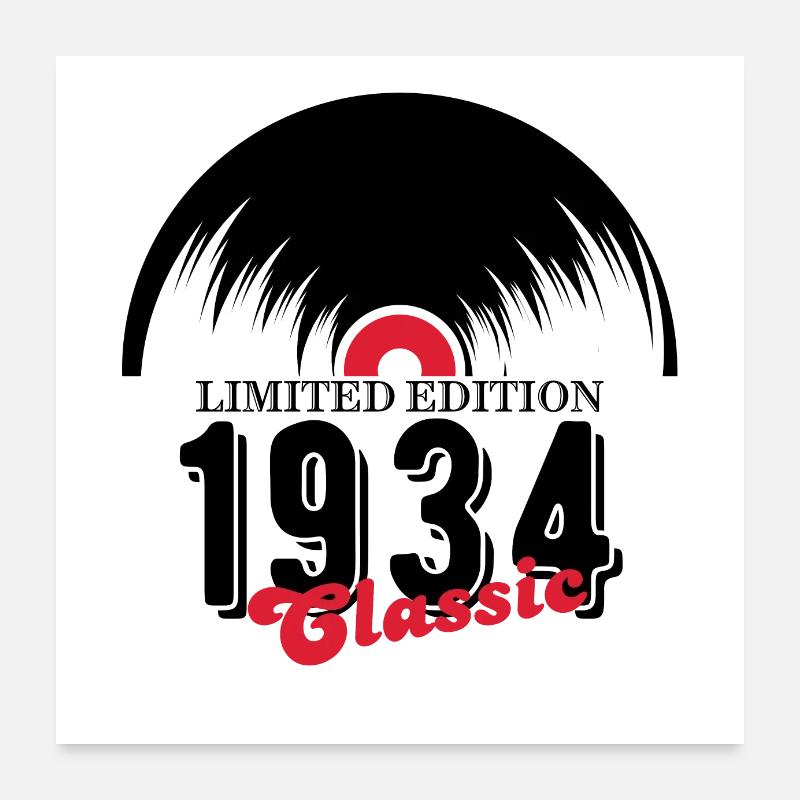 Limited edition 1934 Classic vinyle Poster 60 x 60 cm