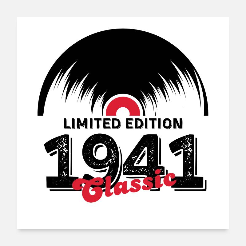 Limited edition 1941 Classic vinyle Poster 60 x 60 cm