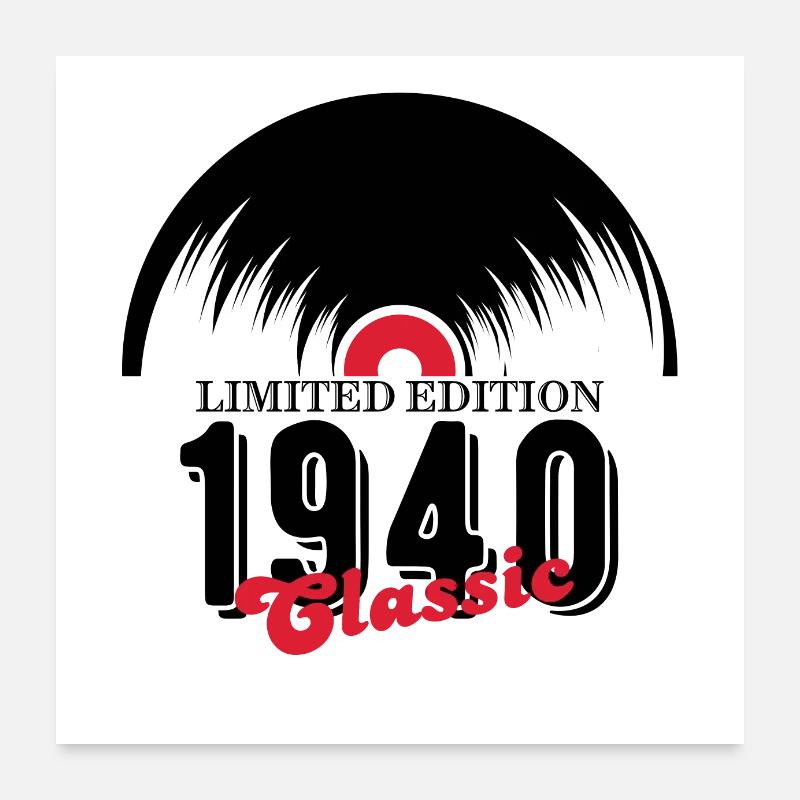 Limited edition 1940 Classic vinyle Poster 60 x 60 cm