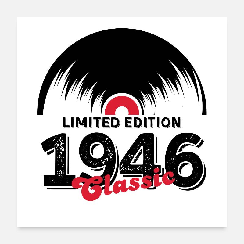 Limited edition 1946 Classic vinyle Poster 60 x 60 cm