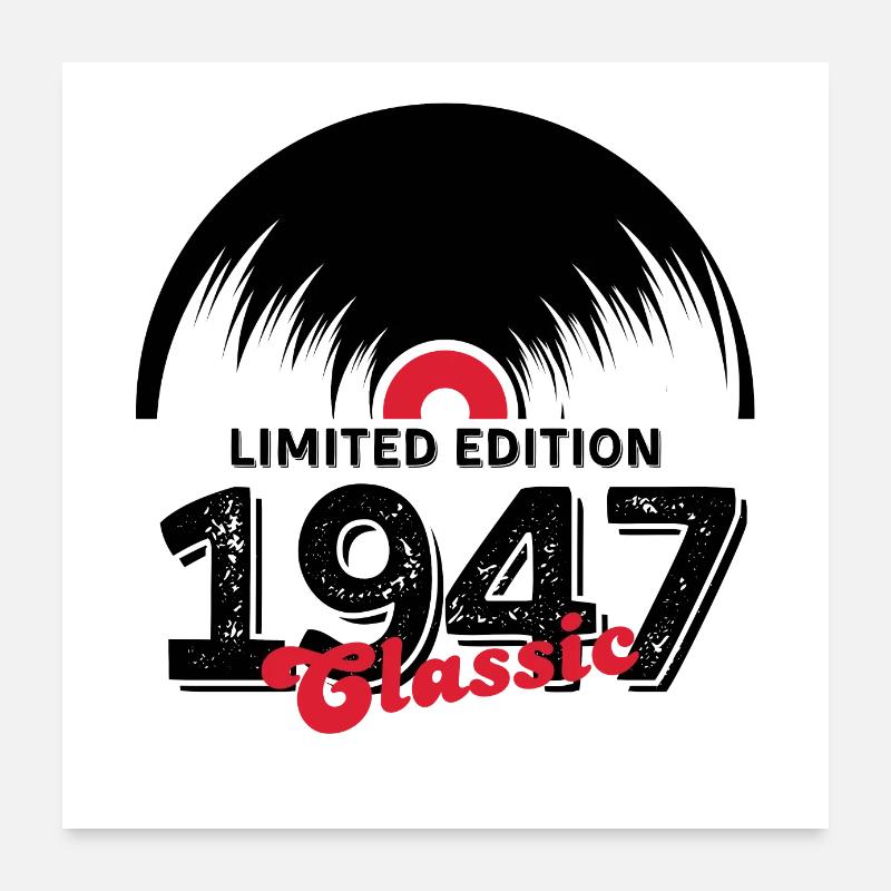 Limited edition 1947 Classic vinyle Poster 60 x 60 cm
