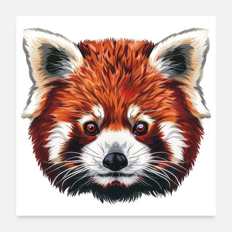 Panda roux Petit panda Panda roux - Poster 60 x 60 cm - blanc