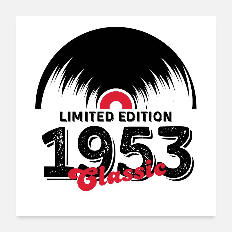 Limitierte Auflage 1953 Klassisches Vinyl Poster 60x60 cm