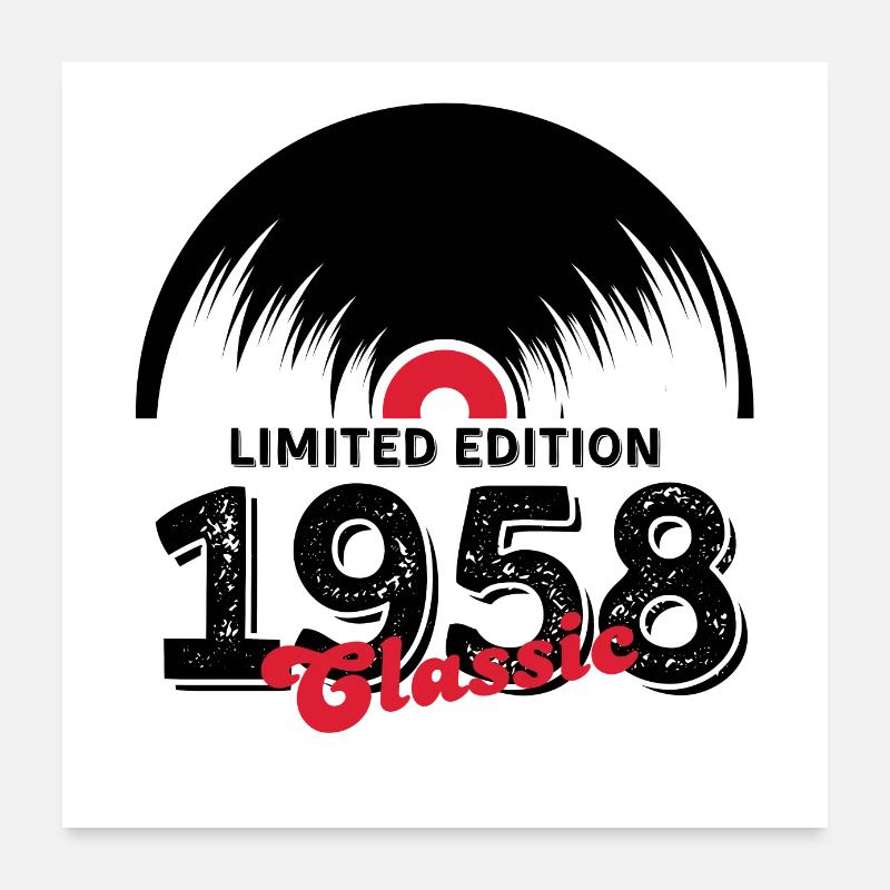 Limited edition 1958 Classic vinyle Poster 60 x 60 cm