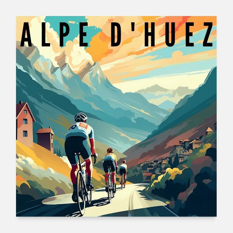 Alpe d'Huez Poster 60 x 60 cm