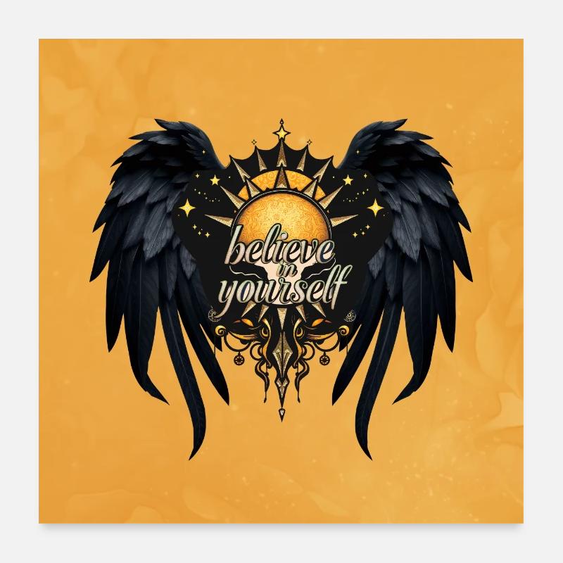 Glaube an dich selbst, ein Brief Poster 60x60 cm