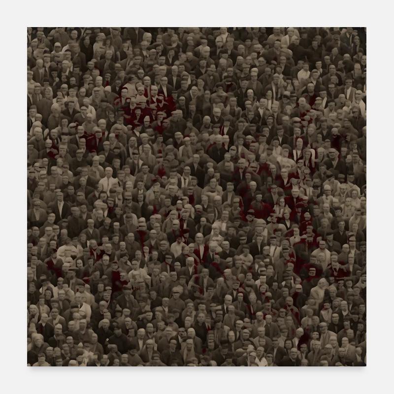 Foule inconnue Poster 60 x 60 cm