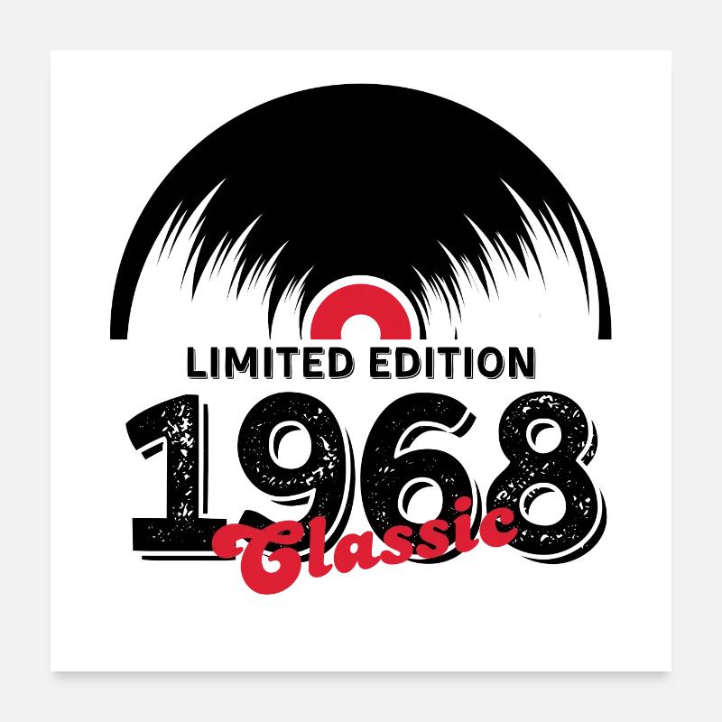 Limitierte Auflage 1968 Klassisches Vinyl Poster 60x60 cm