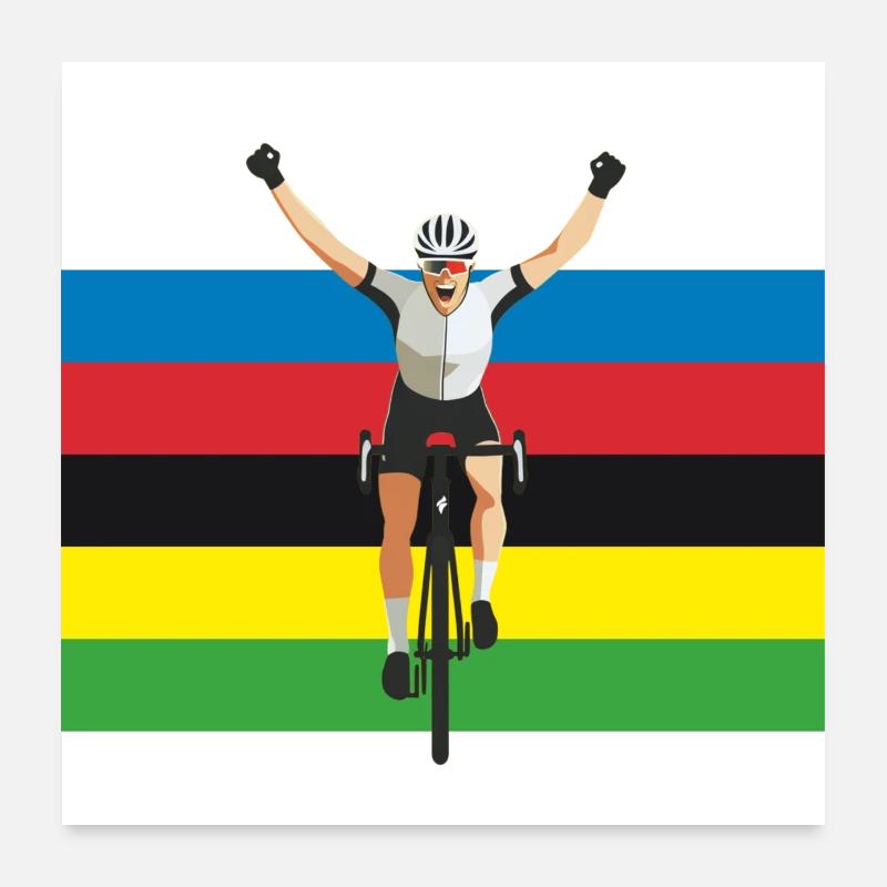Vélo et cycliste Poster 60 x 60 cm