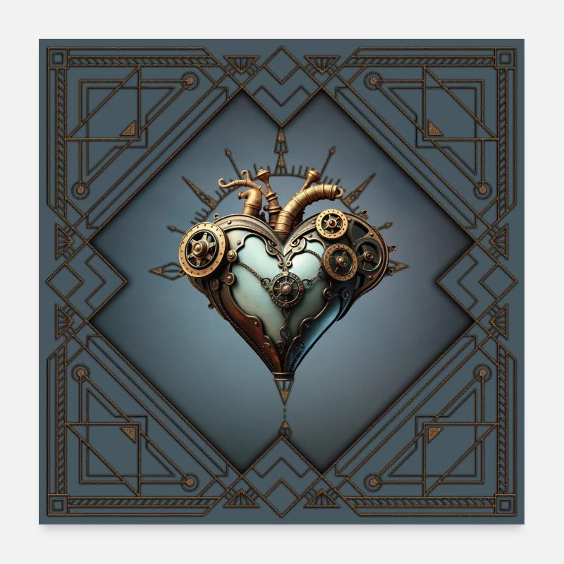 Fascinating steampunk heart Poster 24" x 24" (60x60 cm)