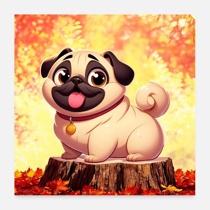 Pug 3 Poster 24" x 24" (60x60 cm)